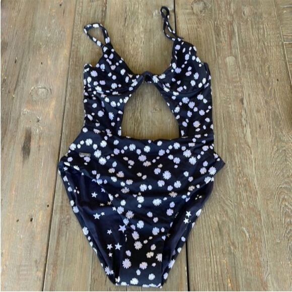 Free People Maaji One Piece Reversible Lauren Cut-Out Black White Swimsuit Small - Picture 5 of 12